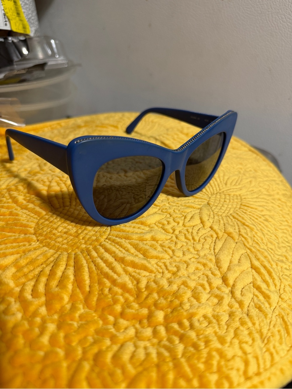 Stella McCartney Bold Cat-Eye Sunglasses in Matte Blue